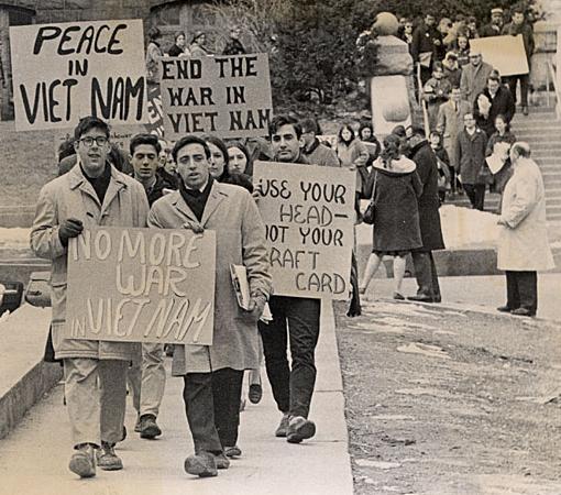 Students protesting the Vietnam War.